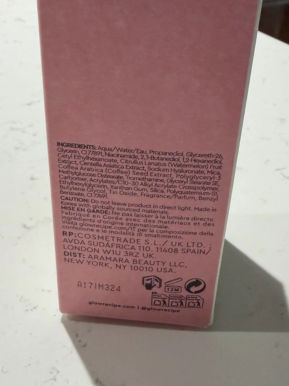 NEW Unopened Glow Recipe Watermelon Niacinamide Hue Drops Tinted Serum-Rosy Glow